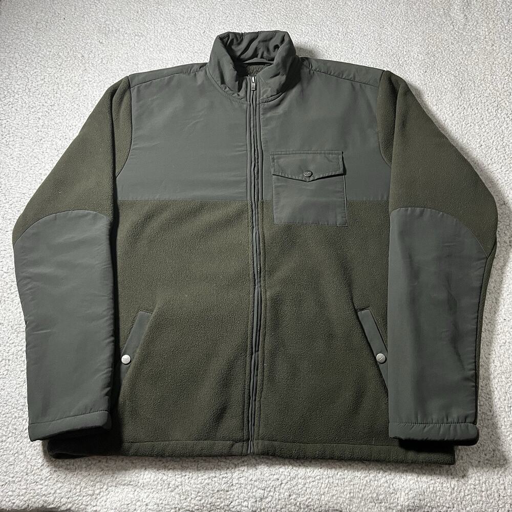 Vuori Jacket Mens 2XL Green Fleece Morrow Sherpa Full Zip Outdoor Performance